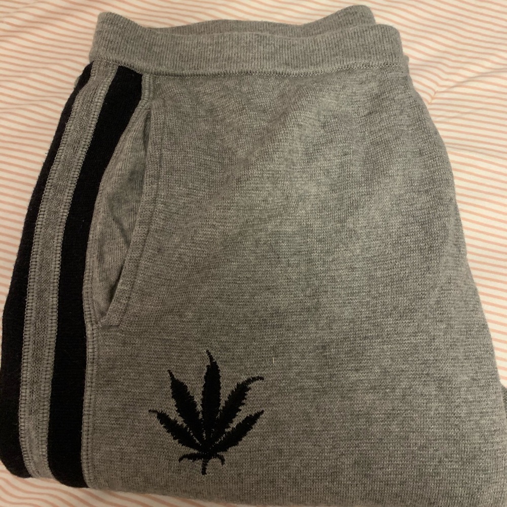 Lucien Sweatpants with embroidered pot leaf